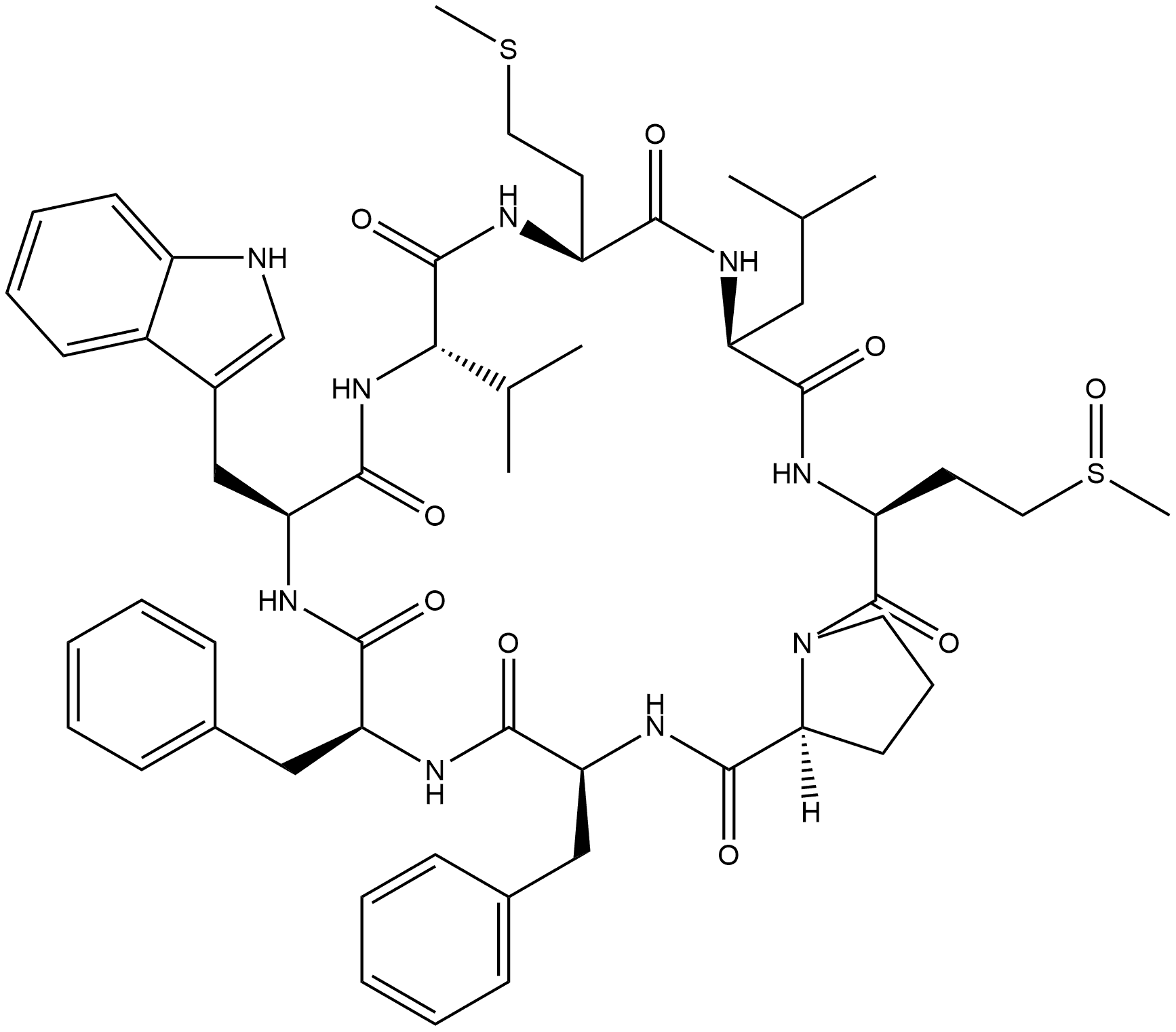 Cyclolinopeptide I 结构式