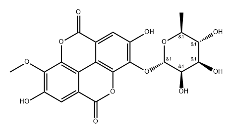 3-O-甲基鞣花酸-3'-O-鼠李糖苷 结构式