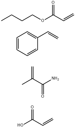 2-丙烯酸、2-丙烯酸丁酯、乙烯基苯和2-甲基-2-丙烯酰胺的聚合物 结构式