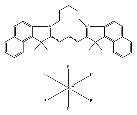 2-[3-(3-丁基-1,3-二氫-1,1-二甲基-2H-苯並[E]吲哚-2-亞基)-1-丙烯-1-基]-1,1,3-三甲基-1H-苯並[E]吲哚六氟銻酸鹽 结构式