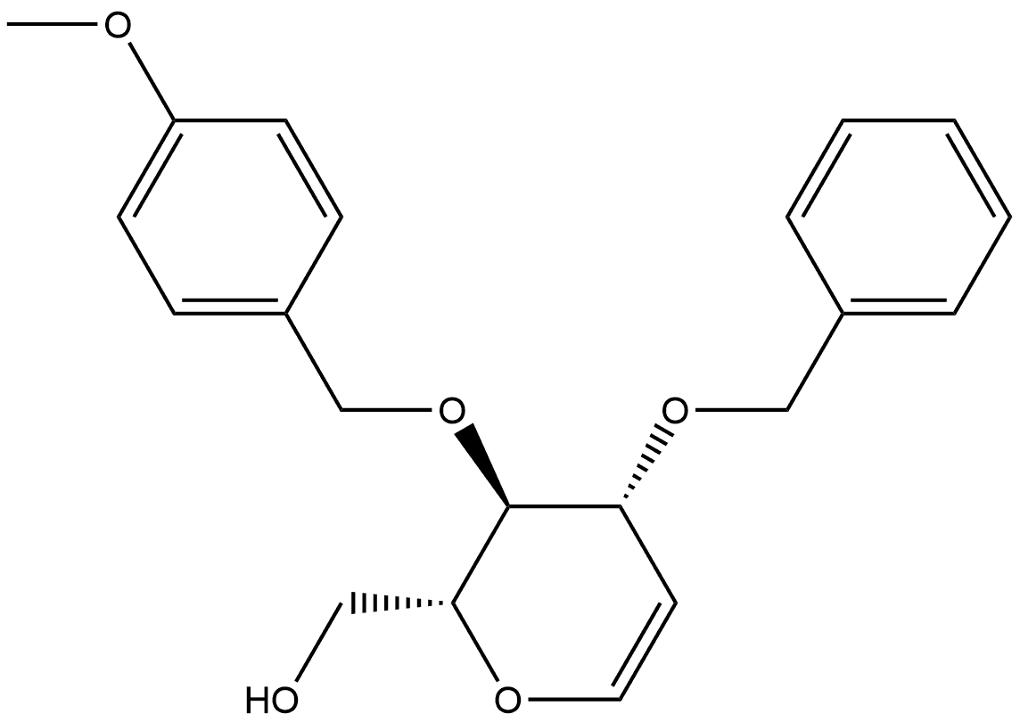 D-arabino-Hex-1-enitol, 1,5-anhydro-2-deoxy-4-O-[(4-methoxyphenyl)methyl]-3-O-(phenylmethyl)- 结构式