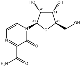 3,4-二氢-3-氧代-4-BETA-D-呋喃核糖基-2-吡嗪甲酰胺 结构式