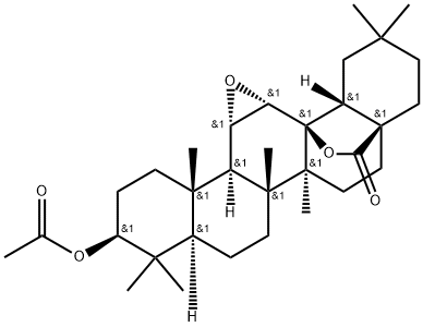 3BETA-乙酰氧基-11ALPHA,12ALPHA-环氧齐墩果烷-13BETA,28-内酯 结构式