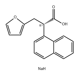 [S,(-)]-α-(1-Naphthalenyl)-2-furanpropanoic acid sodium salt 结构式