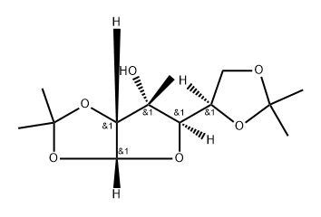 (3AR,5R,6R,6AR)-5-((R)-2,2-二甲基-1,3-二氧戊环-4-基)-2,2,6-三甲基四氢呋喃[2,3-D][1,3]二氧戊醇-6-醇 结构式