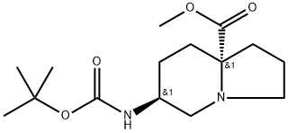 (6S,8AR)-甲基 6-((叔丁氧基羰基)氨基)八氢中氮茚-8A-羧酸盐 结构式