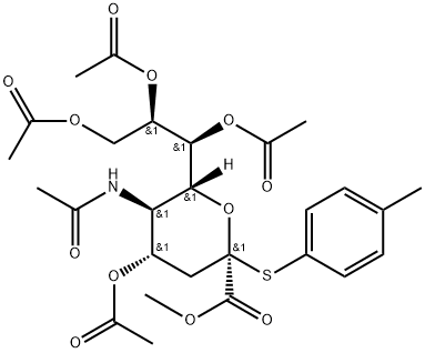 β-Neuraminic acid,N-acetyl-2-S-(4-methylphenyl)-2-thio-,menthyl ester, 4,7,8,9-tetraacetate 结构式