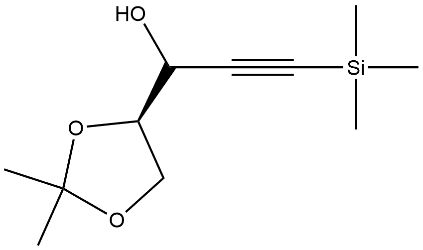 D-glycero-Pent-4-ynitol, 4,5-dideoxy-1,2-O-(1-methylethylidene)-5-(trimethylsilyl)-, (3ξ)- 结构式