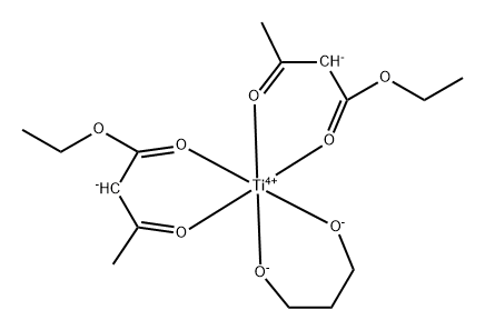 二(乙酰乙酸乙酯-O1,O3)(1,3-丙二醇基--O,O')-合钛 结构式