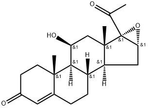 16α,17-Epoxy-11β-hydroxypregn-4-ene-3,20-dione 结构式