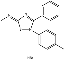 N-[2-(4-methylphenyl)-3-phenyl-1,2,4-thiadiazol-5(2H)-ylidene]-methanamine monohydrobromide 结构式