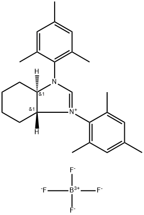 (3AR,7AR)-1,3-二(均三甲苯基)-3A,4,5,6,7,7A-六氢-1H-苯并[D]咪唑-3-鎓 四氟硼酸盐 结构式