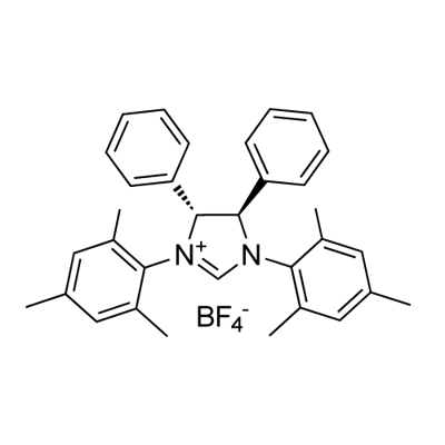 (4R,5R)-1,3-二(均三甲苯基)-4,5-二苯基-4,5-二氢-1H-咪唑-3-鎓 四氟硼酸盐 结构式