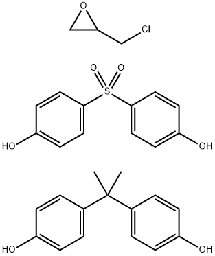 4,4'-(1-甲基亚乙基)双酚与氯甲基氧环氧乙烷和4,4'磺酰双酚的聚合物 结构式