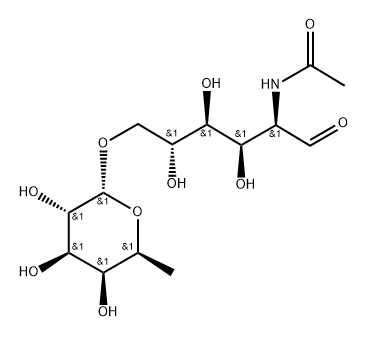 2-Acetamido-2-deoxy-6-O-a-L-fucopyranosyl-D-glucose 结构式