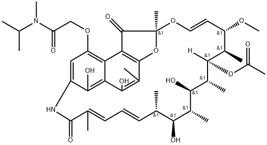 4-O-[2-[Methyl(1-methylethyl)amino]-2-oxoethyl]rifamycin 结构式