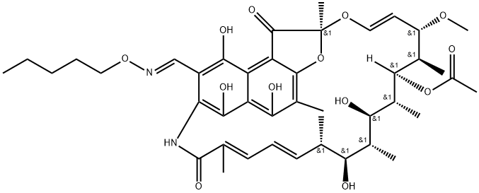 3-[[(Pentyloxy)imino]methyl]rifamycin 结构式