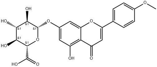 金合欢素-7-O-葡萄糖醛酸苷 结构式