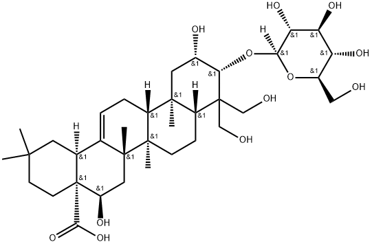桔梗皂苷元-3-O-Β-D-吡喃葡萄糖苷 结构式