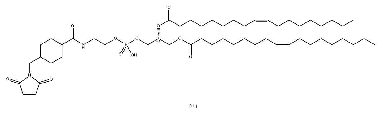 1,2-DIOLEOYL-SN-GLYCERO-3-PHOSPHOETHANOLAMINE-N-[4-(P-MALEIMIDOMETHYL)CYCLOHEXANE-CARBOXAMIDE] (SODIUM SALT);18:1 PE MCC 结构式