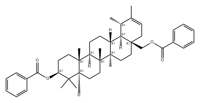 Urs-20-ene-3,28-diol, 3,28-dibenzoate, (3β,18α,19α)- 结构式