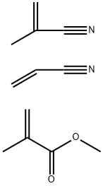 2-甲基-2-丙烯酸甲酯与2-甲基-2-丙烯腈和2-丙烯腈的聚合物 结构式