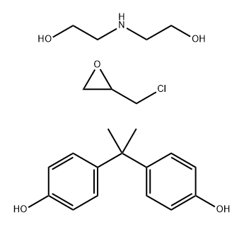 4,4'-(1-甲基亚乙基)二苯酚与氯甲基环氧乙烷和2,2'-亚氨基二乙醇的聚合物 结构式