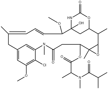 (-)-N2'-Deacetyl-N2'-(2-methyl-1-oxopropyl)maytansine 结构式
