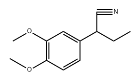 2-(3,4-二甲氧基苯基)丁腈 结构式