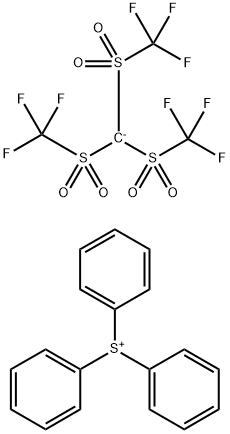 三苯基硫鎓三(三氟甲基)磺酰甲烷盐 结构式