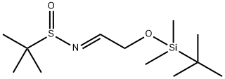 (R,E)-N-(2-((叔丁基甲基甲硅烷氧基)亚乙基)-2-甲基丙烷-2-亚磺酰胺 结构式