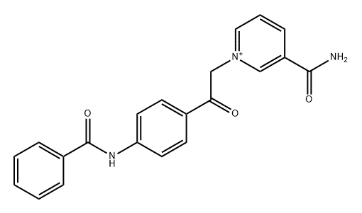 1-[2-(4-苯甲酰氨基苯基)-2-氧代乙基]-3-氨基甲酰基-1-吡啶鎓 结构式