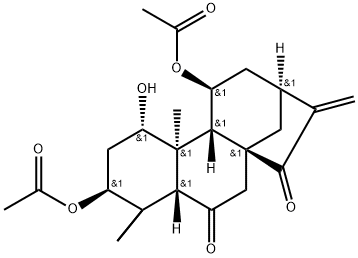 3β,11β-Diacetoxy-1α-hydroxykaura-16-ene-6,15-dione 结构式