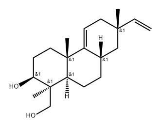 1-Phenanthrenemethanol, 7-ethenyl-1,2,3,4,4a,6,7,8,8a,9,10,10a-dodecahydro-2-hydroxy-1,4a,7-trimethyl-, [1S-(1α,2α,4aα,7β,8aα,10aβ)]- (9CI) 结构式