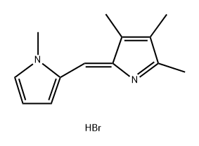 1H-Pyrrole, 1-methyl-2-[(Z)-(3,4,5-trimethyl-2H-pyrrol-2-ylidene)methyl]-, hydrobromide (1:1) 结构式
