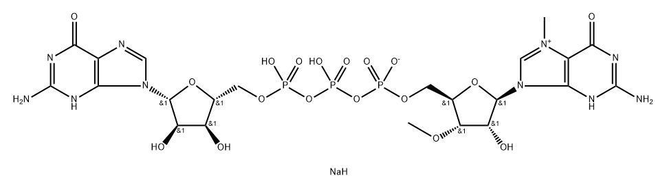 Guanosine 5'-(tetrahydrogen triphosphate), 7-methyl-3'-O-methyl-, inner salt, P''→5'-ester with guanosine, disodium salt (9CI) 结构式