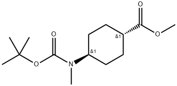 TRANS-4-((叔丁氧基羰基)(甲基)氨基)环己烷羧酸甲酯 结构式