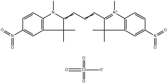 2-[3-(1,3-二氫-5-硝基-1,1,3-三甲基-2H-吲哚-2-亞基)-1-丙烯-1-基]-5-硝基-1,1,3-三甲基-3H-吲哚過氯酸鹽 结构式