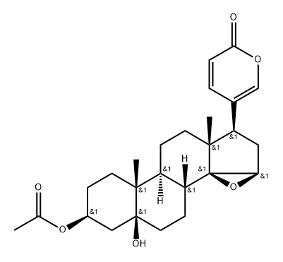 3β-(Acetyloxy)-14,15β-epoxy-5-hydroxy-5β-bufa-20,22-dienolide 结构式