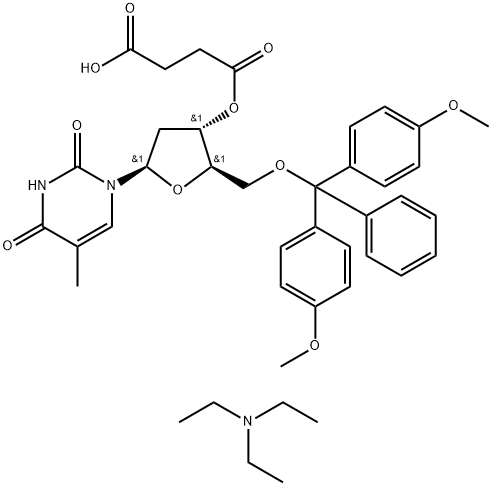 5'-O-(4,4-Dimethoxytrityl)-thymidine-3'-succinate, TEA salt 结构式