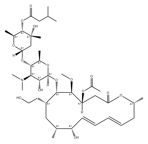 交沙霉素EP杂质B(18-二氢白霉素A3) 结构式