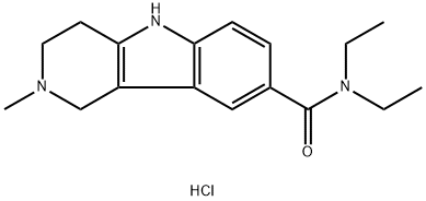 1H-Pyrido[4,3-b]indole-8-carboxamide, N,N-diethyl-2,3,4,5-tetrahydro-2-methyl-, hydrochloride (1:1) 结构式