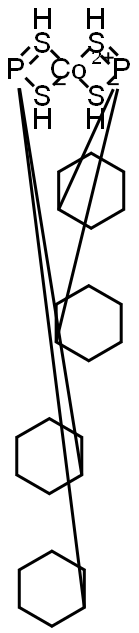 Bis(dicyclohexylphosphinodithioic acid)cobalt(II) salt 结构式