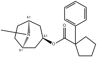 1-Phenylcyclopentanecarboxylic acid tropan-3α-yl ester 结构式