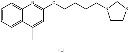 3-(4-((4-Methylquinolin-2-yl)oxy)butyl)thiazolidine dihydrochloride 结构式