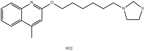 3-(6-((4-Methylquinolin-2-yl)oxy)hexyl)thiazolidine dihydrochloride 结构式