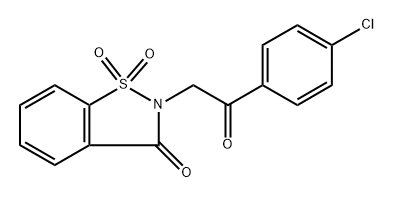 2-(2-(4-氯苯基)-2-氧代乙基)苯并[D]异噻唑-3(2H)-酮 1,1-二氧化物 结构式