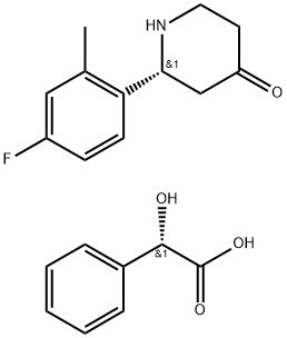 2-(4-氟-2-甲基苯基) 哌啶-4-酮-2-羟基-2-苯基乙酸酯 结构式