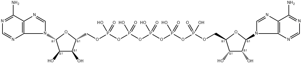 adenosine 5'-(hexahydrogen pentaphosphate), 5'->5'-ester with adenosine 结构式