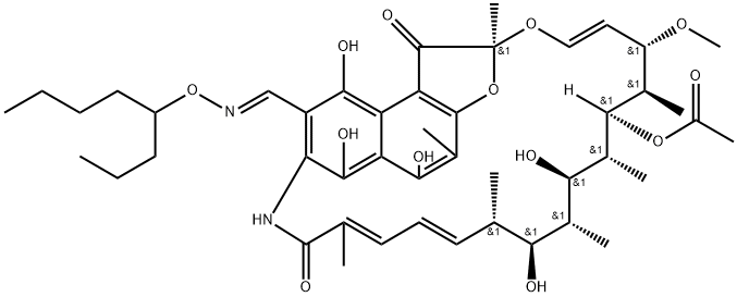 3-[(1-Propylpentyl)oxyiminomethyl]rifamycin SV 结构式